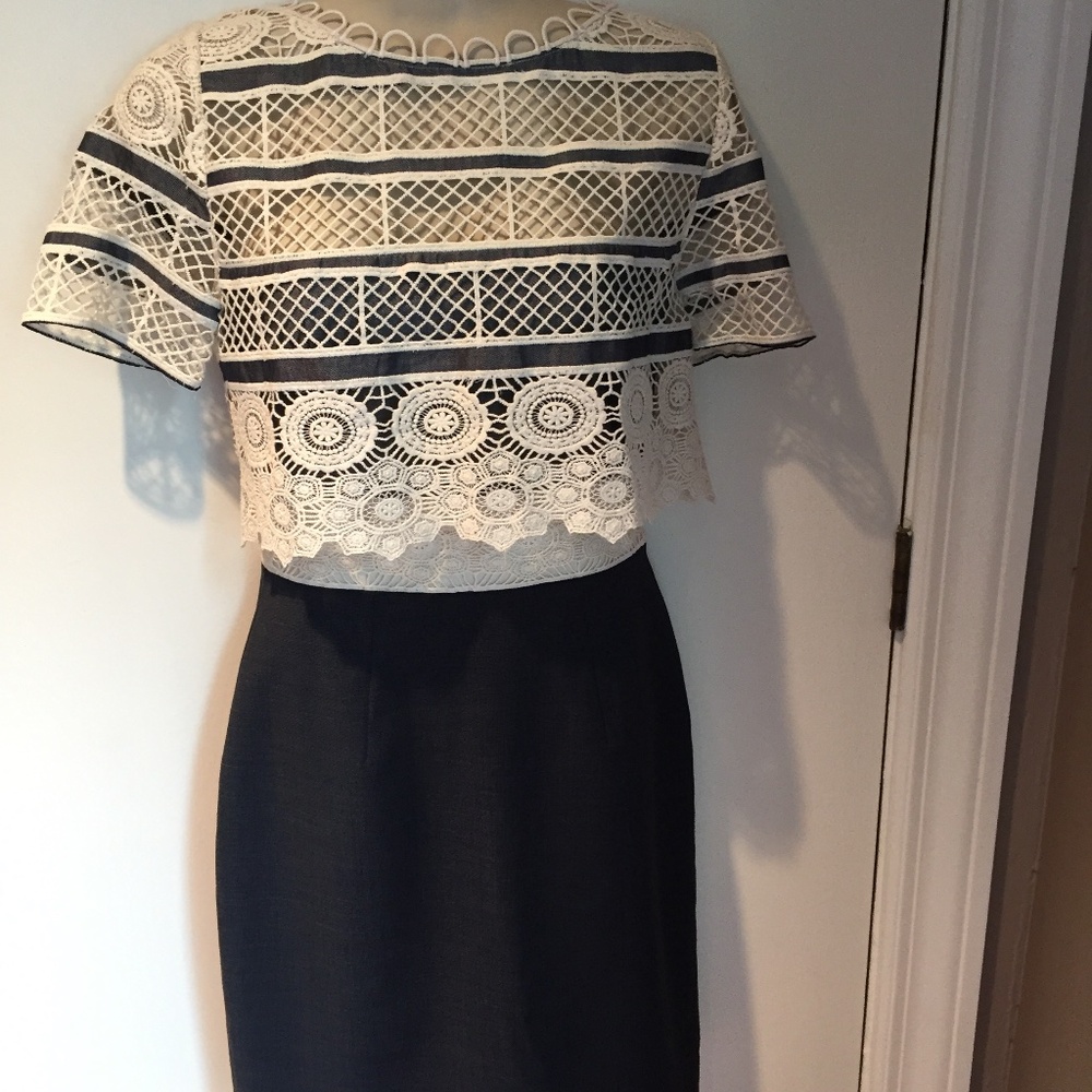 Elie Tahari Carline lace overlay dress